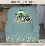 A Kids Sofa Foam Chair Tractor In Field