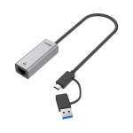 UNITEK USB3.1 Type-c Gb Conv Wth Adap Gy Y-3465A CNV-USB3-C-ETH-ADAPT