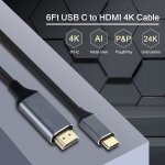 Usb-c To Hdtv 4K Adapter Model L17 Aluminium Alloy 2M Cable
