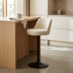 Modern Adjustable Bar Stool With Padded Seat - Brown
