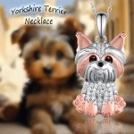 Adorable Yorkie Dog Pendant Necklace - Cubic Zirconia & Alloy White Golden Plated - Perfect For Girls' Fashion & Gifts