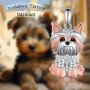 Adorable Yorkie Dog Pendant Necklace - Cubic Zirconia & Alloy White Golden Plated - Perfect For Girls' Fashion & Gifts