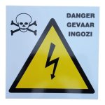Electrical Warning Skull Safety Sign 19X19CM