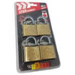 Stier Padlock 4 X Padlocks With 12 X Keys 38MM