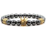 Natural Hematite Stone With Gold Crown & Die