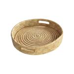 Round Woven Tray With Handles - Medium