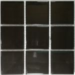 Gloss Black Glazed Porcelain Mosaic Tiles Sheet Size 15X15CM