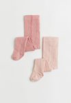 2-PACK Tights - Powder Pink & Old Rose