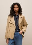 Cotton Twill Cropped Trench Coat