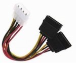 Molex To 2X Sata 10 Cm Power Cable