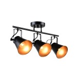 Tyra Metal Ceiling Tripple Spotlight Black