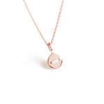 The Juno Disc Pendant Lab Grown Marquise Diamond Yellow Gold - Rose Gold