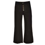 Diamante Button Crop Flare Jeans - Black XL