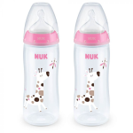 Nuk First Choice+ Temperature Control Bottle Silicone Teat 6-18 Months - 300ML 2 Pack - Giraffe