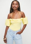 Combo Ruffle Bardot Bodysuit - Lemon
