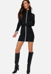 MINI Knitwear Contrast Color Dress - Black