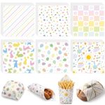 Reallnaive 300 Pcs Easter Wax Paper Sheets 12 X 12 Inch Egg Bunny Flower Parchment Deli Tissue Paper Sandwich Wrapping Sheets Fo