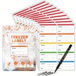 100PCS Coloured Freezer Labels Food Storage Labels Stickers Fridge Stickers Removable For Food Containers Freezer Meal Tags For