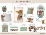 Cot Duvet Bedding Sage Green Baby Cow Set