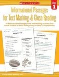 Informational Passages For Text Marking & Close Reading: Grade 1 - 20 Reproducible Passages With Text-marking Activities That Gu