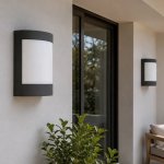 Black Curved Outdoor Wall Light E27 IP65