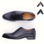 Men's Top Leather Oxfords Breathable Wear-resistant Lace-up Formal Dress Shoes For Business Office Wedding Party