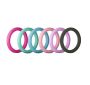 Debest - Slim Colourful Silicone Rings - 10-PIECE - Size D