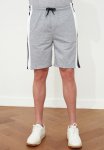Colour Block Side Stripe Shorts - Grey
