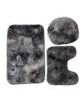 Smte 3 Piece Fluffy Toilet Seat Cover & Bathroom Mats Set With Keychain