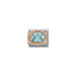 Composable Link Rosegold Light Blue Stone