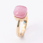 Aster Gold Stack Soft Pink Crystal Ring - 7 Soft Pink