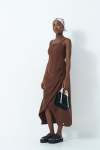Mock Wrap Dress - 12 Chocolate