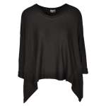 Hi-lo Oversized Knit Top - Black Free