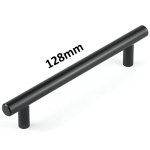 Fit Cupboard Handle Steel Bar Black Nickel 128MM