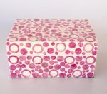 Pink Circle Design Capiz Box – 12X25.5X17CM