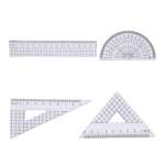 4-PIECE Geometry Set 15.3CM Transparent Tools