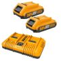 Ingco - Fast Intelligent Dual Charger With 2 X 2.0AH Battery Packs