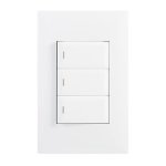 3 Lever Light Switch 4X2 Wall Plate 1 Way 2 Way Switch Black White - White 2 Way