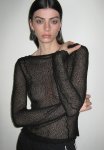 Overlock-detail Knitted Top - Black