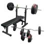 Weight Bench - Black With 100KG Vinyl Tri-grip Weight Set - Starlock