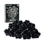 Stozaokn Black Roses Bouquet Building Set Artificial Flowers Botanical Collection Building Block For Adults Gothic Home Decor Fo