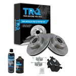 Trq Rotor & Brake Pad Kit Semi Metallic Front W chemicals Compatible With 2004-2006 Bmw 525I 2007 525XI 2008-2010 528I 2009-2010