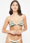 Cotton On Crochet Triangle Bikini Top - Warm Khaki Stripe