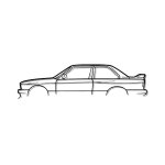 BMW Steel Silhouette Wall Art - E30 1700X600X2MM - Autostyle Motorsport South Africa
