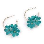 Turquoise Flower Hoop Earrings
