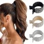 3PCS Elegant Sparkling Rhinestone Decorative Hair Grab Clips Non Slip Ponytail Holders Trendy Hair Styling Accessories For Women And Daily Use Wear