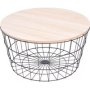 Generic Side Table With Metal Wire And Wooden Top