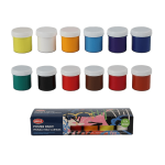 Vibrant Poster Paint Set 12 Bright Colours In 30ML Bottles
