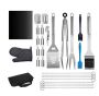 25 Pieces Stainless Steel Braai Bbq Tools Set Accessories