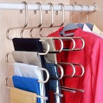 Space-saving Multi-layer Trouser Rack With Clips - Anti-slip Metal Hanger For Wardrobe Organization & Towel Drying